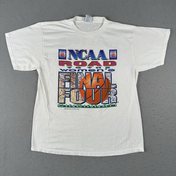Vtg‎ 1997 Women’s College Basketball T Shirt XL NCAA Final Four Bracket - Picture 1 of 16